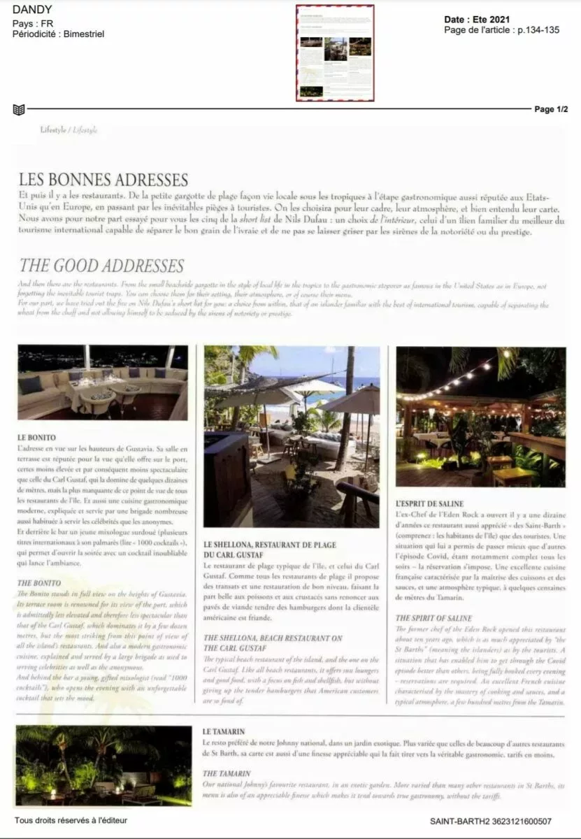 LE DANDI : Les bonnes adresses ...